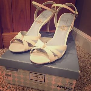 White sandal heals by Lela Rose